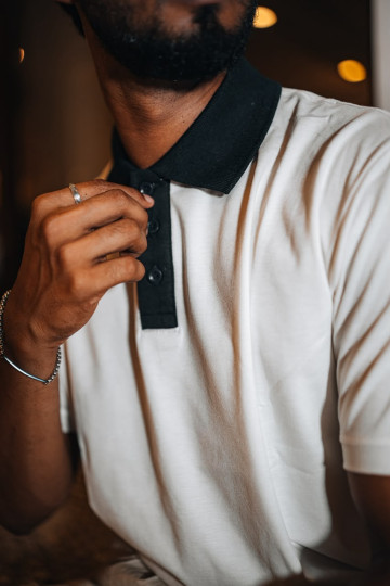  Cortina Navy & Crisp White Polo Cotton T-Shirt
