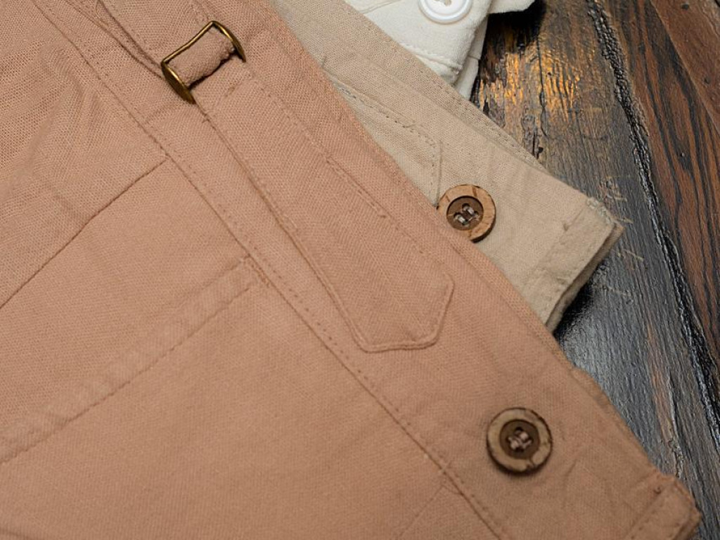 Pure White Pleated Linen Gurkha Trousers
